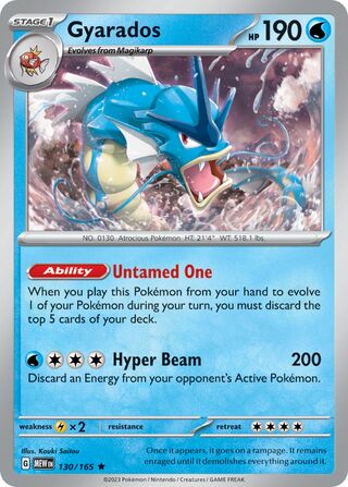 Gyarados - 151 - 130/165 - Holo - Near Mint - Rare - #130