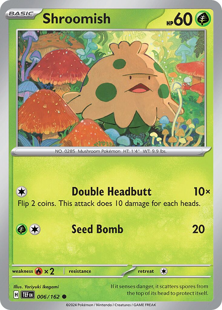 Shroomish - Temporal Forces - 006/162 - Non Holo - Near Mint - Common - #285