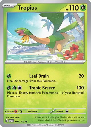 Tropius - Paldea Evolved - 007/193 - Non Holo - Near Mint - Common - #357